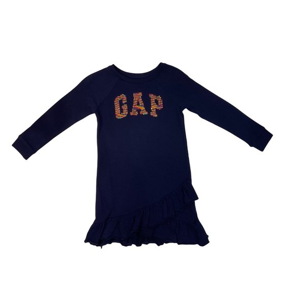 GAP KIDS RUFFLED LONG SLEEVE SWEATER DRESS - Picture 4 of 6